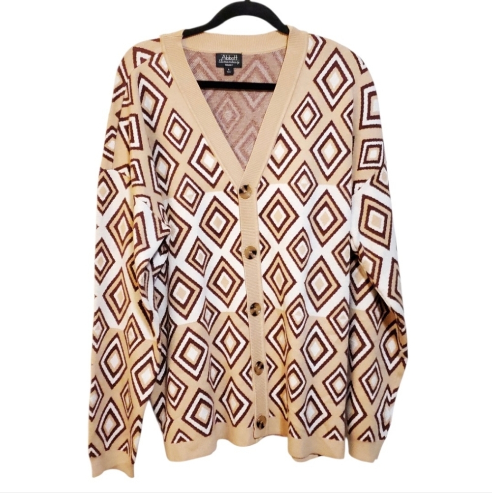 Abbott Elementary Geometric Pattern Cardigan - Be… - image 1